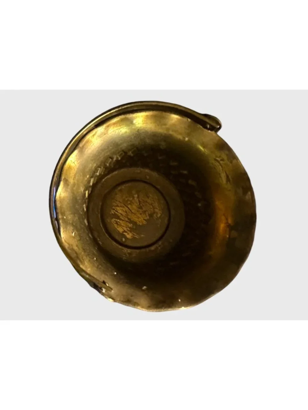 Solid Brass Decorative Basket Set With Handles - Made In India - Vintage Texture